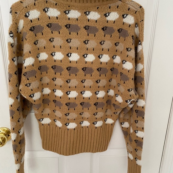 Zara Tan Sheep Pattern Sweater - Picture 8 of 8